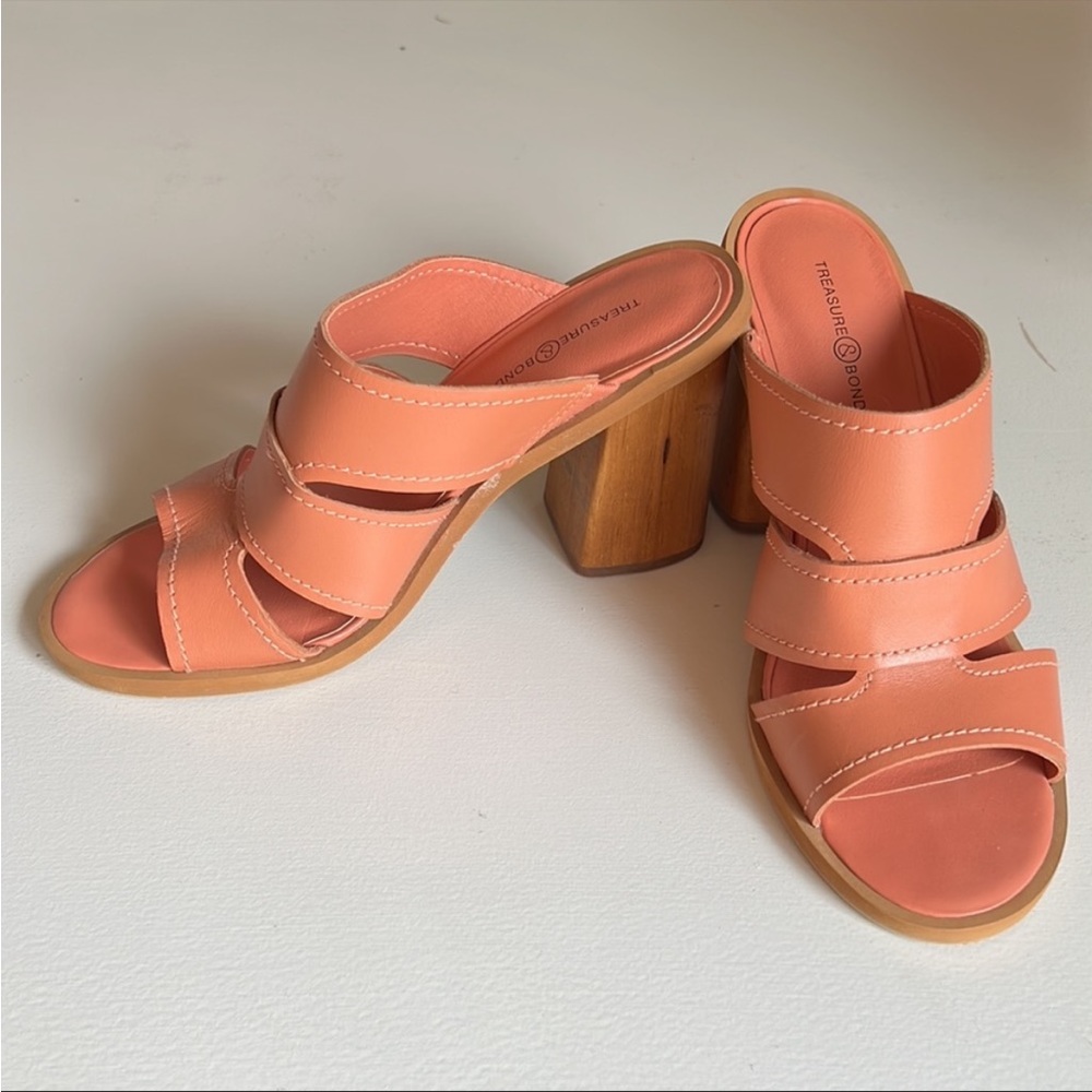 Treasure & Bond Allie Leather Block Heel Sandal Mule